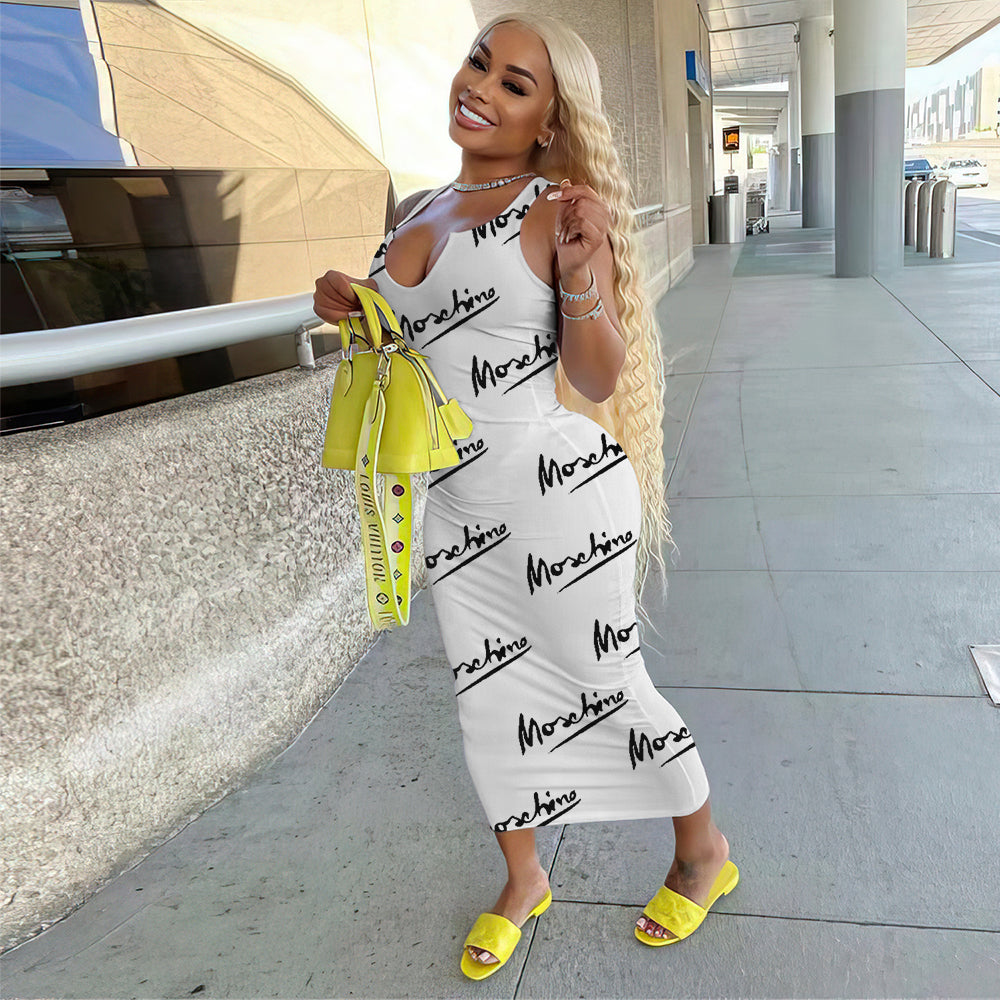 Designer Print Sleeveless Dress