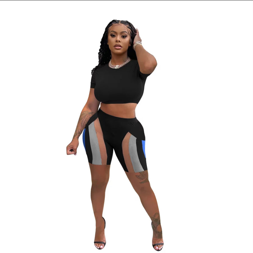 Two piece crop top with short